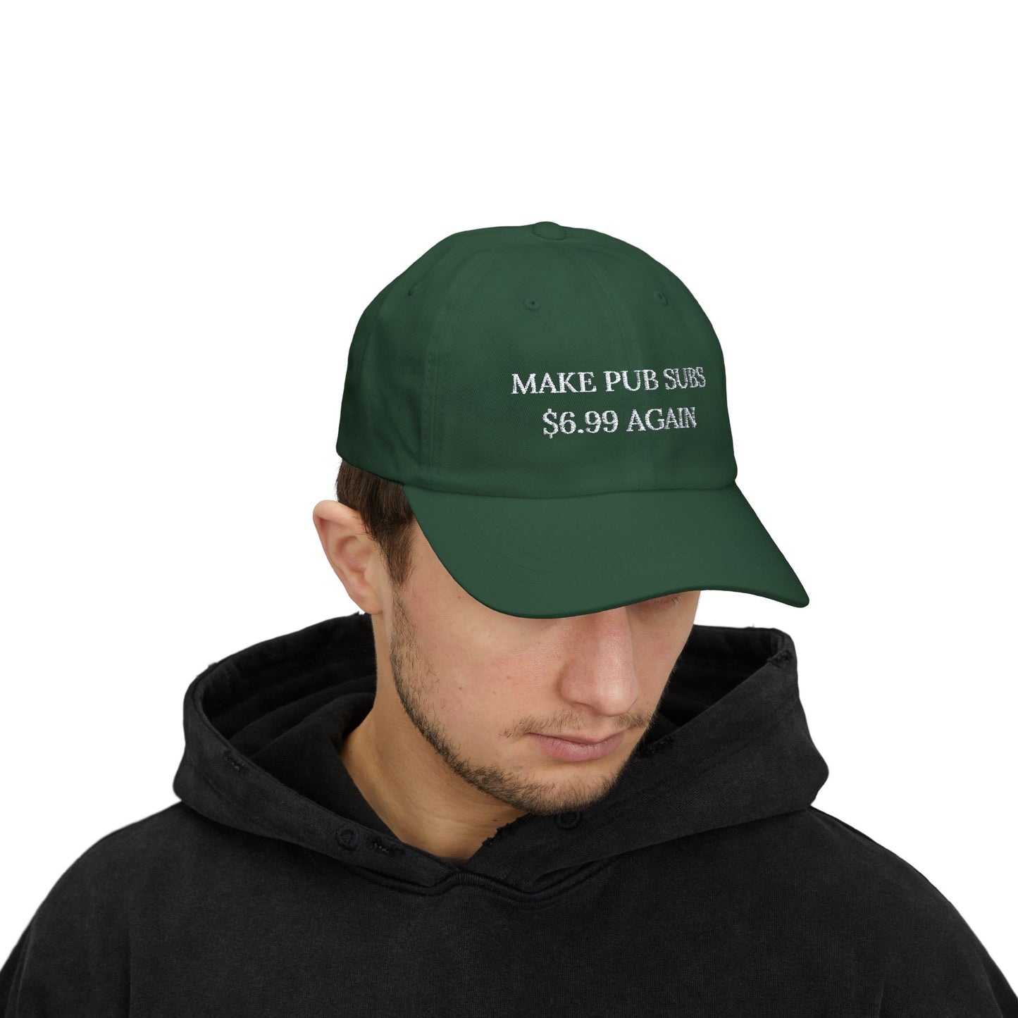 Embroidery Hat - Make Pub Subs 6 99$ Again, Flat Bill Snapback Cap