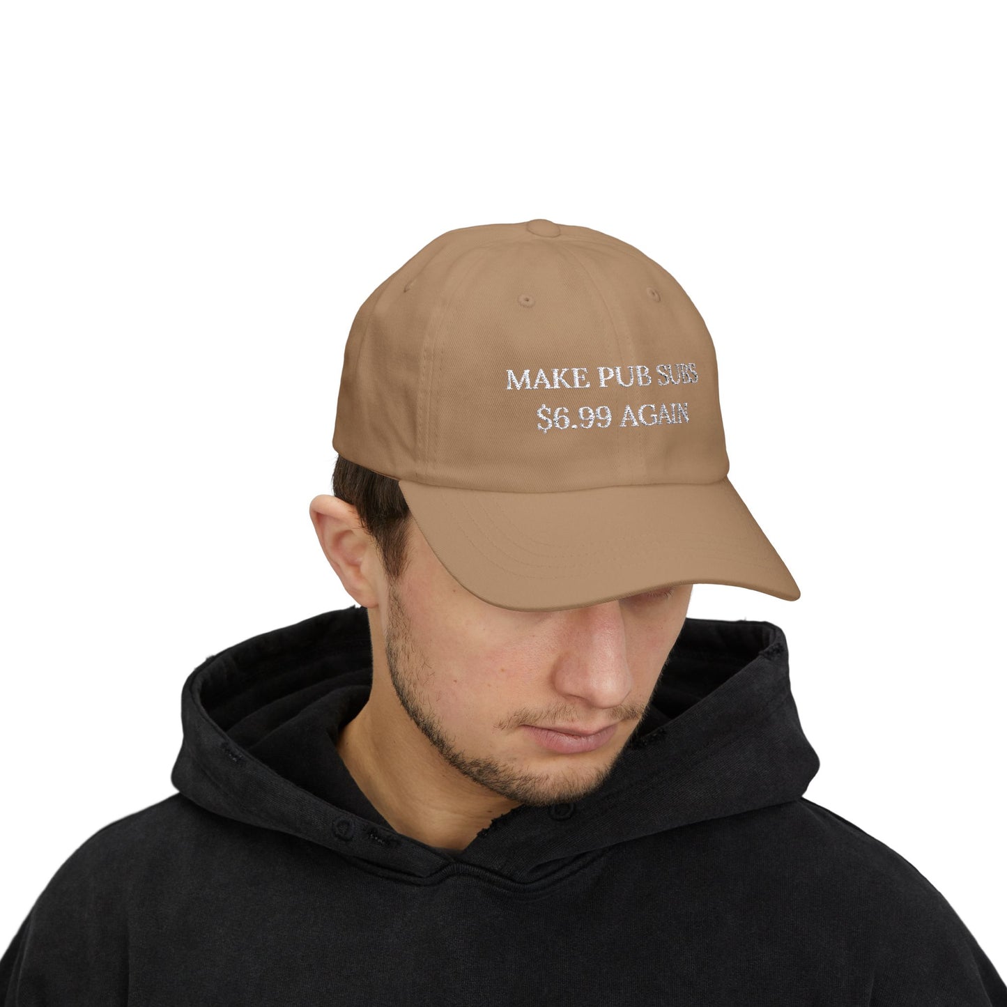 Embroidery Hat - Make Pub Subs 6 99$ Again, Flat Bill Snapback Cap