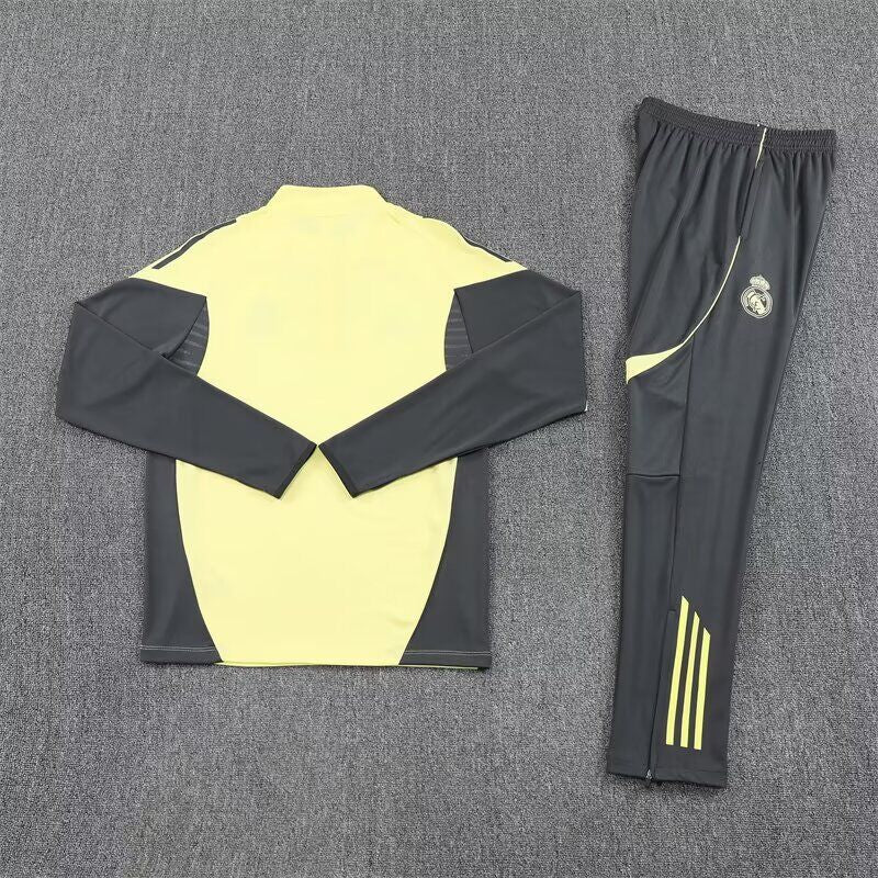 Real Madrid Yellow and Gray Tracksuit Kit
