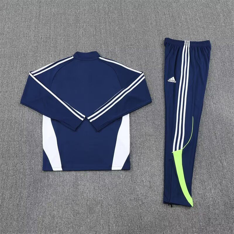 Real Madrid Dark Blue Retro Style Tracksuit Kit