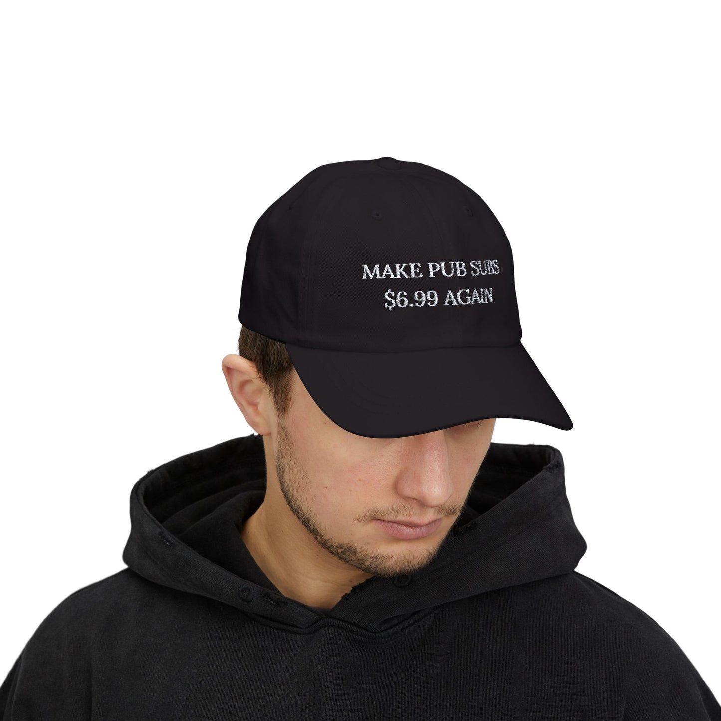 Embroidery Hat - Make Pub Subs 6 99$ Again, Flat Bill Snapback Cap