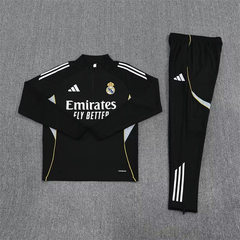 Real Madrid Black Tracksuit Kit 2025-2026