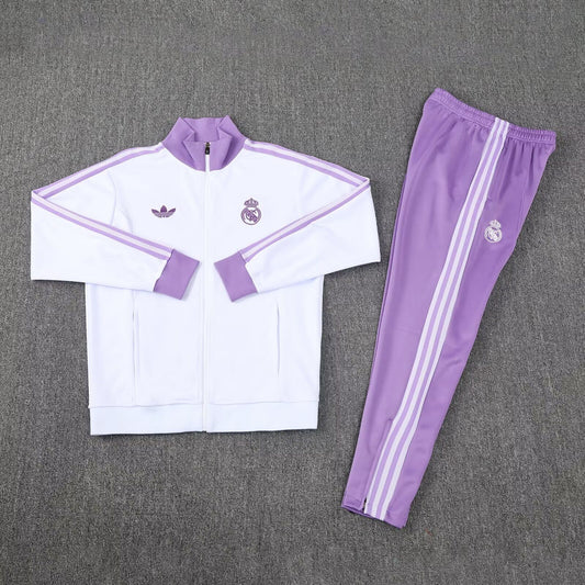 Real Madrid Purple and White Classic Style Tracksuit