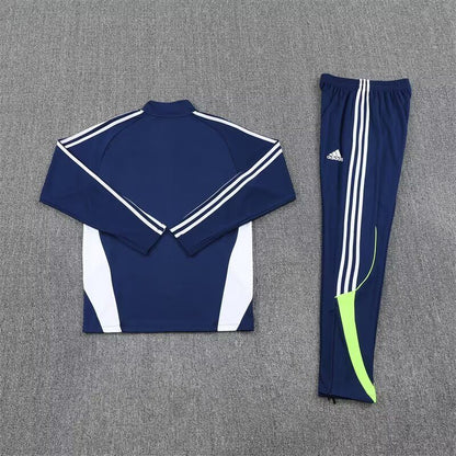 Real Madrid Dark Blue Retro Style Tracksuit Kit
