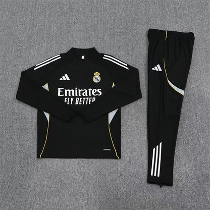 Real Madrid Black Tracksuit Kit 2025-2026