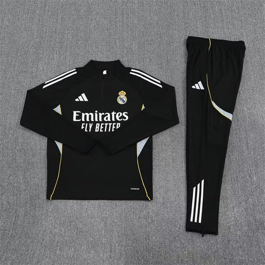 Real Madrid Black Tracksuit Kit 2025-2026